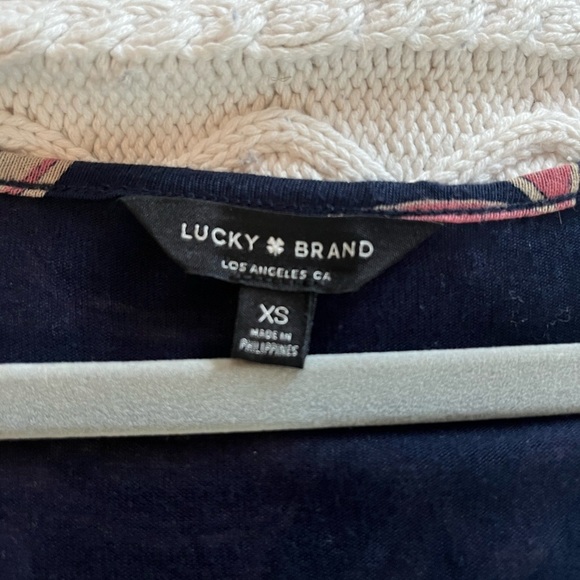 Lucky Brand Floral Print Short Sleeve Ruffle Dress women’s size XS - Picture 11 of 13